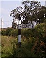 Old Direction Sign - Signpost near Rose Villa in Church Shocklach parish