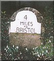 Old Milestone by old road, Dundry parish