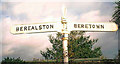 Old Direction Sign - Signpost by Fore Street, Bere Ferrers