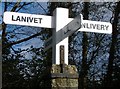 Old Direction Sign - Signpost near Lower Pennant, Lanlivery parish