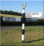 TQ1328 : Old Direction Sign - Signpost by Weston's Hill, Itchingfield parish by Milestone Society