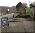 Steps up to a path from Tyntetown to Bryntirion