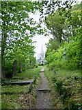 SH5371 : Through the graveyard of St Mary's Church by Eirian Evans