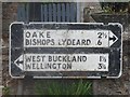 Old Direction Sign - Signpost by Regent Street, Bradford-on-Tone