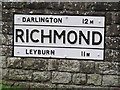 Old Village Signpost by the A6108, Reeth Road, Richmond