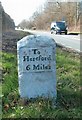 Old Milestone by the A4103, Shucknall, Westhide parish