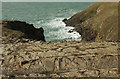 SW8576 : Slate steps, Mackerel Cove by Derek Harper