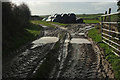 Mud and bales near St Issey