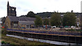 SE0125 : Construction of new flood defence wall near St Michael's Church, Mytholmroyd by Phil Champion
