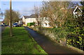 Houses and pavement beside Chesterfield Road