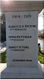 TM3197 : Names of the fallen on the Seething war memorial 3 by Helen Steed