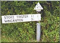ST7527 : Old Direction Sign - Signpost in Cucklington village by Milestone Society