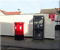 Double Elizabeth II postbox and telephone box on Cleveland Street, Redcar