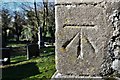 Costessey, St. Edmunds Church: Ordnance Survey cut mark on the south tower buttress