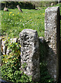 Old Milestone by the entrance gate, Lydford Castle