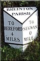 Old Milepost by Breinton Common, Breinton parish