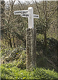 SX0557 : Old Direction Sign - Signpost by Gatty's Bridge, Luxulyan parish by Milestone Society