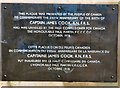 NZ8911 : Statue of Captain Cook: Plaque on west face by Gerald England