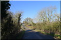 The road to Laxton crossing a small stream