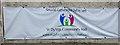 Bilingual banner on  St Dyfrig