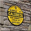 NY3239 : Old AA Sign on the Tithe Barn in Caldbeck by S Charles