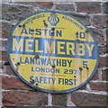 NY6137 : Old AA Sign in Melmerby by Milestone Society