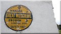NY7613 : Old circular AA Sign on Musgrave Lane, Great Musgrave by Milestone Society