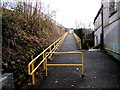SO0702 : Yellow-edged entrance to Troedyrhiw railway station by Jaggery