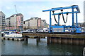 Boat lift at Portishead Marina