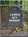 SK9870 : Old Boundary Marker by the B1190, Washingborough Road, Canwick by Milestone Society