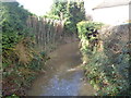 Belne brook passes under the road at Hillpool