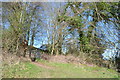 Footpath entering small copse on Fir Down