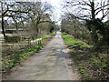 Sand Lane heading towards Top Road (A1103) at Cowdyke