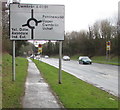 Directions sign alongside Cwmbran Drive, Cwmbran