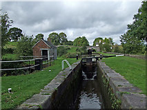 SJ9453 : Hazelhurst Middle Lock west of Denford in Staffordshire by Roger  D Kidd