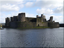 ST1586 : The Moat, Caerphilly Castle by Chris Gunns