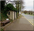 ST2583 : Backless bench and a bus shelter alongside the A48, Castleton by Jaggery