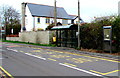 BT phonebox alongside a Marshfield Road bus stop, Marshfield