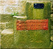 SE0542 : Old Milestone by Cliffe Castle Museum entrance, Keighley by C Minto