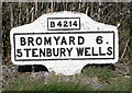 Old Milestone by the B4214, Bank Street, Stoke Bliss parish