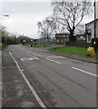 Yellow salt/grit bin near speed bumps, Marshfield Road, Marshfield