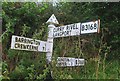 Old Direction Sign - Signpost by the B3168, West End View, Barrington