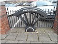 Modern milepost by Gas Road, Macclesfield