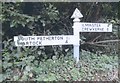 ST4115 : Direction Sign - Signpost at Fouts Cross, South Petherton by Milestone Society