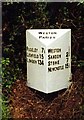 Old Milepost by the A51, south of Weston