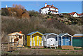 Beach huts at Coldingham Bay