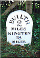 Old Milestone by the A481 east of Llanelwedd