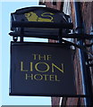 Sign for the Lion Hotel, Shrewsbury