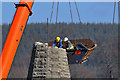 Demolition works at the spire of St Aidan?s Church, Galashiels