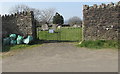 ST1089 : Churchyard side entrance gates, Eglwysilan Road, Eglwysilan by Jaggery